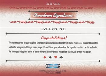 2007 Razor Poker Signature Series #SS-34 Evelyn Ng Back